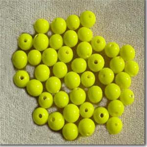 100 Vintage Bright Yellow Round Glass Beads