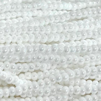 1 Hank White Luster Czech Glass Seed Beads