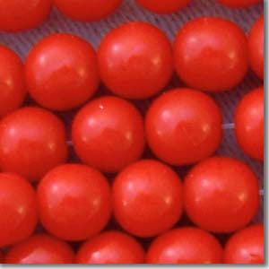 25 Vintage Japan Red Round Glass Beads #200111