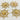 8 Vintage Floral Gold Metal Stampings #9202