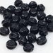 30 Vintage Black Melon Ribbed Baroque Round Glass Beads 6mm