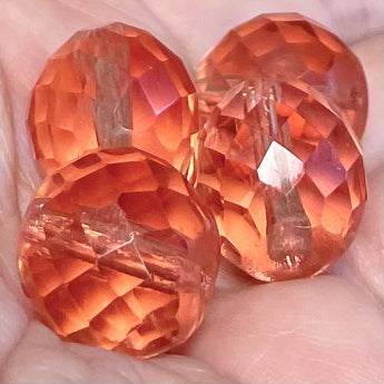 4 Vintage Rosaline Brandy Pink Czech Glass Beads