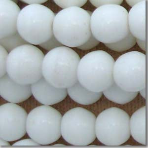 50 Vintage White Japan Round Glass Beads 7mm