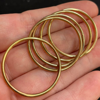 12 Vintage Large Brass Rings