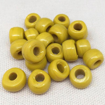 20 Vintage Handmade Yellow Glass Pony Beads