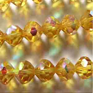 6 Vintage AB Topaz Swarovski Crystal Beads Art 5300