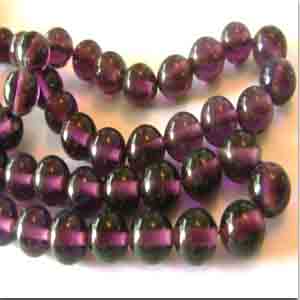 50 Vintage Purple Round Glass Beads