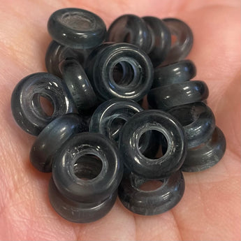 25 Vintage Slate Blue O Ring Glass Beads