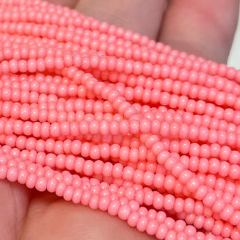 1 Hank Pink Coral Czech Glass Seed Beads