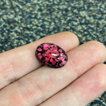 1 Vintage Japan Ruby Red Oval Glass Cabochon #8358