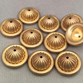 10 Vintage Gold Acrylic Metal Coated Bead Caps