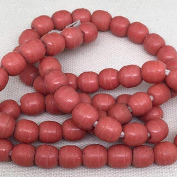 10 Vintage Handmade Peach Orange African Glass Beads