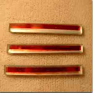 6 Siam Red Bar Rectangle Glass Cabochons #8687