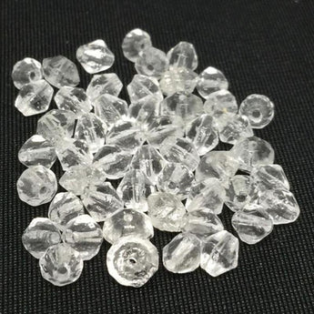 50 Vintage Mixed Clear Rivoli Bicone Glass Beads