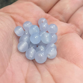 50 Light Opalescent Blue Japan Round Glass Beads