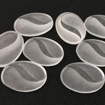 6 Vintage Frosted Clear Oval Glass Cabochons