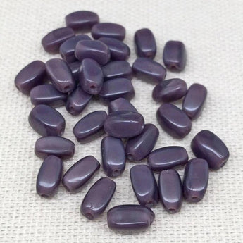 36 Vintage Creamy Purple Czech Rectangle Glass Beads