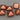 6 Matte Copper Czech Two Hole Stud Glass Beads