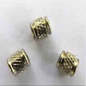 12 Vintage Fancy Little Silver Barrel Metal Beads  #8796