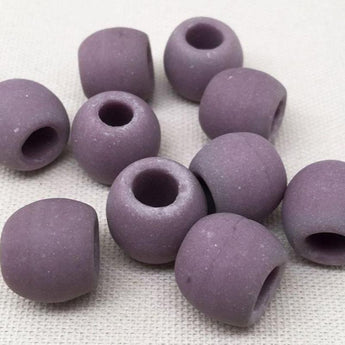 10 Vintage Handmade Purple Glass Beads Large Hole