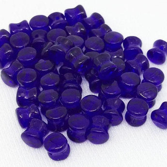 50 Interlocking Cobalt Blue Czech Glass Beads