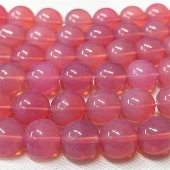 10 Czech Vintage Rose Opal Pink Round Glass Beads #9311