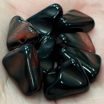 8 Vintage Orange Black Givre German Glass Beads