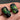 2 Vintage Italian Matte Black Green Tube Glass Beads #8700