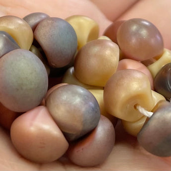 25 Mixed Matte Celesian Czech Button Glass Beads Mushroom