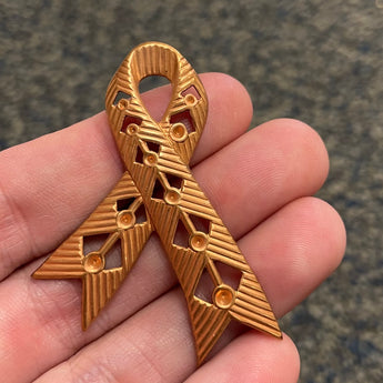 2 Vintage Brass Ribbon Metal Stampings