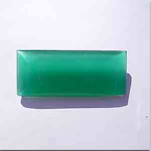 1 Vintage Jadeite Green Glass Rectangle Glass Stone #9240