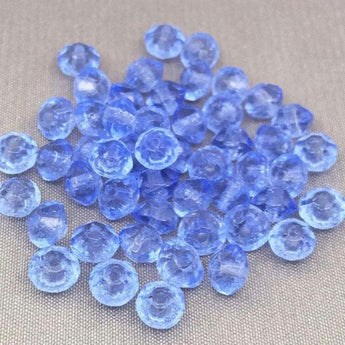 50 Vintage Sapphire German Rivoli Rondelle Glass Beads