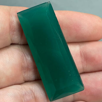 1 Vintage Jadeite Green Glass Rectangle Glass Stone #9240