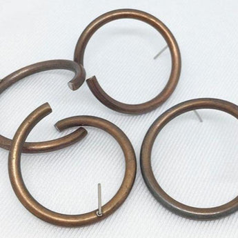 4 Vintage Open Hoop Ring Metal Earring Findings