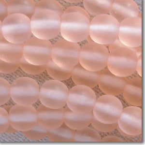 50 Vintage Matte Pink Czech Round Glass Beads #3951