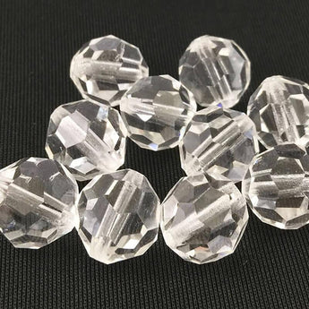 10 Vintage Clear Tin Cut Czech Glass Beads 12mm