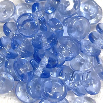 50 Vintage Light Sapphire Blue Rondelle Disc Glass Beads #9619