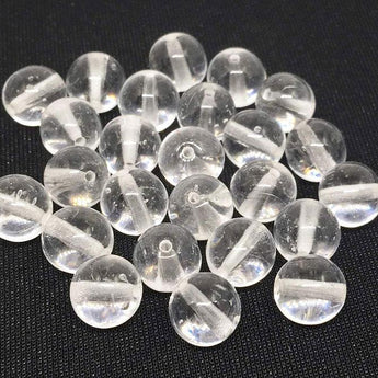 25 Clear Round Czech Glass Beads