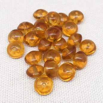 25 Golden Topaz Czech Rondelle Glass Beads