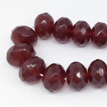 25 Rich Red Carnelian Czech Faceted Rondelle Glass Beads