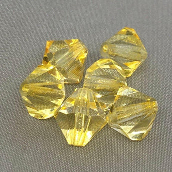 4 Vintage Golden Yellow Swarovski Bicone Crystal Beads