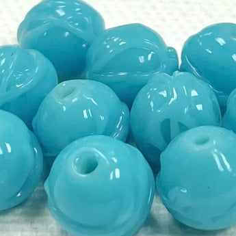 10 Vintage Turquoise Drizzle Japan Glass Beads RARE!!