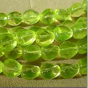 8 Vintage German Jonquil Yellow Glass Beads #8374