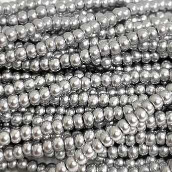 1 Hank Silver Supra Metallic Czech Glass Seed Beads