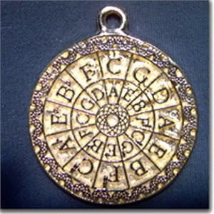 1 Vintage Gold Plated Pewter Talisman Metal Pendant