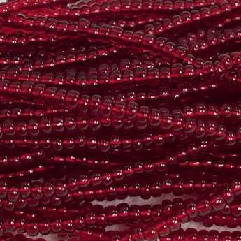 1 Hank Transparent Ruby Czech Glass Seed Beads