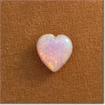 1 Vintage German Fire Opal Heart Glass Stone  #4893