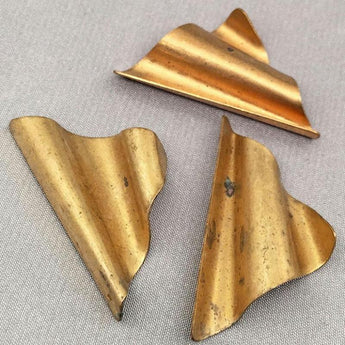 4 Vintage Wavy Brass Metal Stampings