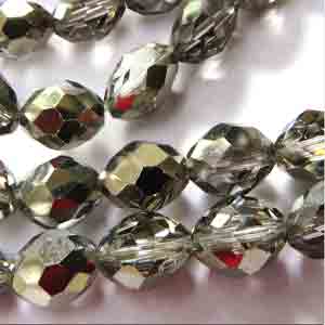 6 Vintage Austrian Crystal Hematite Beads