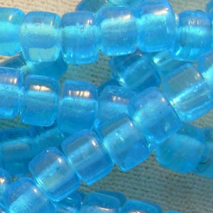 48 Vintage Aqua Blue Blue Roller Glass Beads #4097